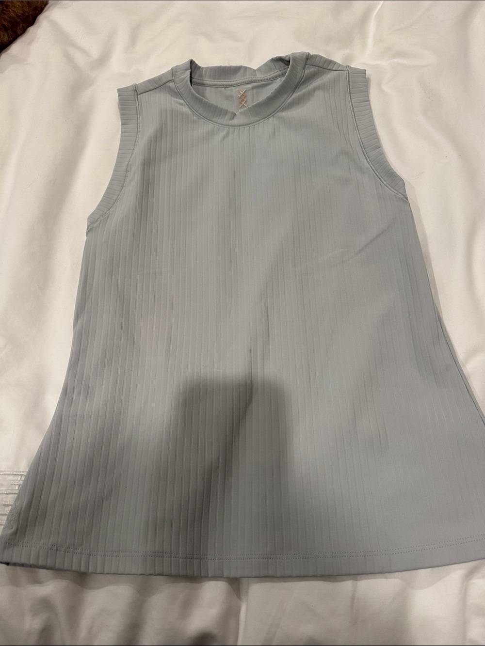 Rhône Sleeveless Ribbed Tank Top in Light Gray